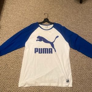 Puma long Tee. XL white and blue